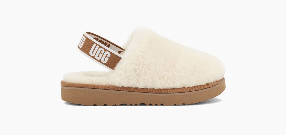 Ugg Slipper Big Kids - Ugg Fluff Yeah Clog Beige - 619FKOBTS